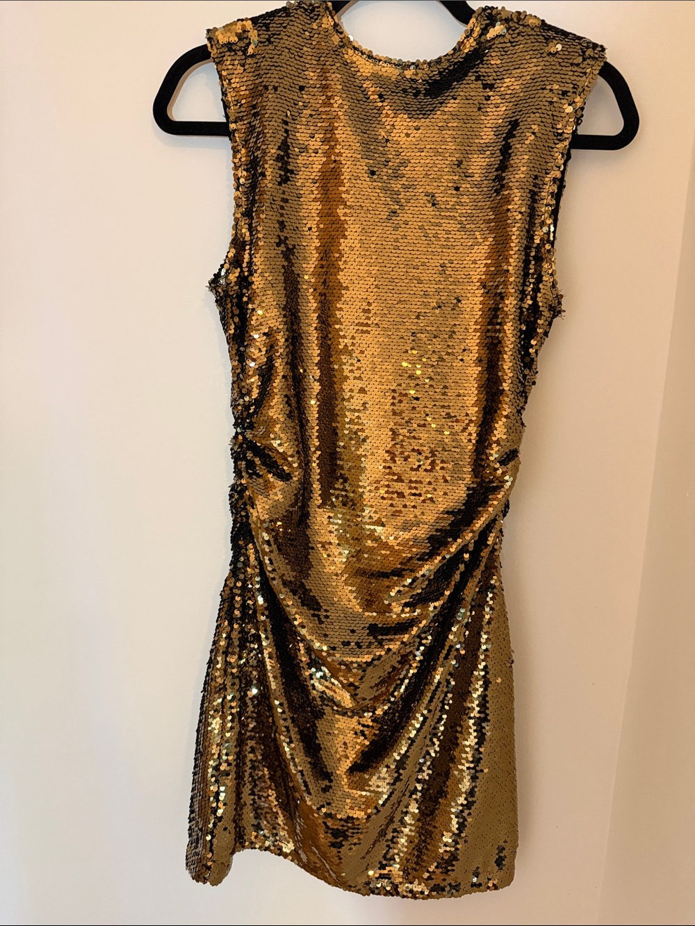 Gold Sequin Sleeveless Mini Dress